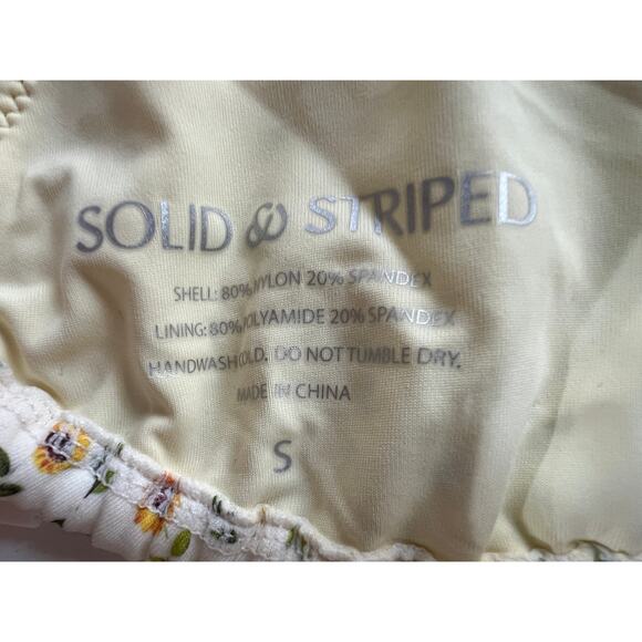 SOLID & STRIPED SIZE SMALL THE PARKER BIKINI TOP SUNFLOWER PRINT NEW - Picture 7 of 9